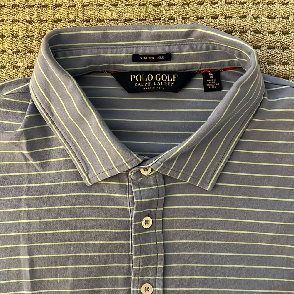 Polo Golf XL EUC Blue Stripe Polo